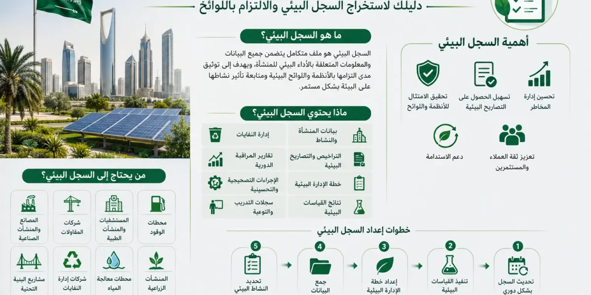 أهمية السجل البيئي للمشاريع في السعودية | دليل استخراج السجل البيئي 2026