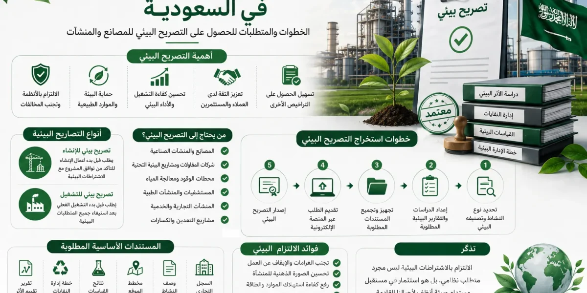 استخراج التصريح البيئي في السعودية | الشروط والخطوات والمتطلبات 2026